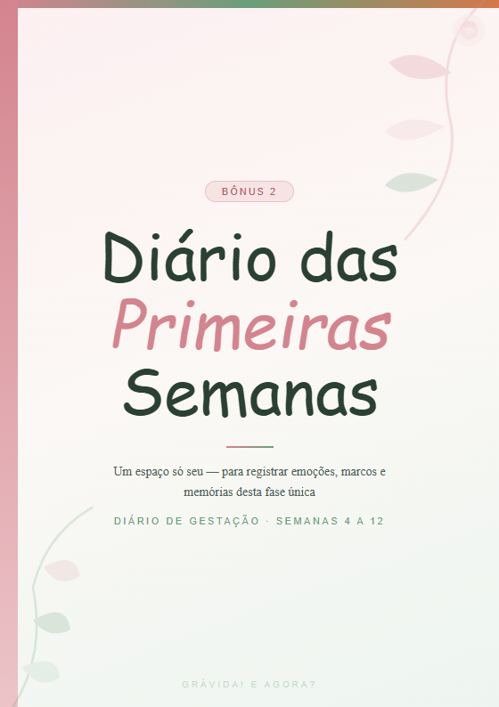 Bônus 2 — Diário das Primeiras Semanas